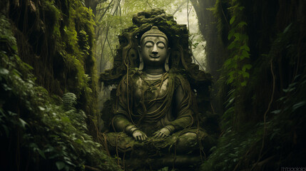 Fototapeta na wymiar Buddha's Blessing in the Woods