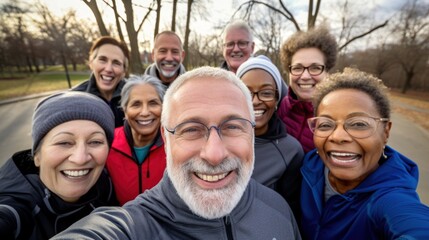 Senior Fitness Group Photo for Health and Wellness Generative AI