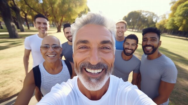 Senior Fitness Group Photo for Health and Wellness Generative AI