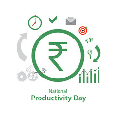National Productivity Day vector, illustration. Office productivity concept design.