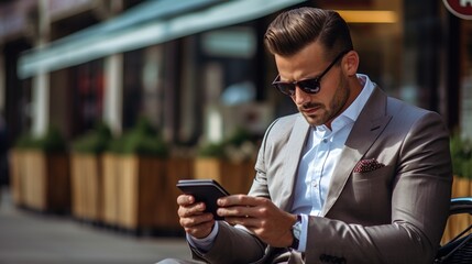 Business Meeting at Outdoor Cafe Generative AI