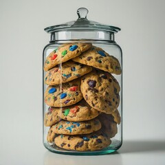 Glass jar with cookies