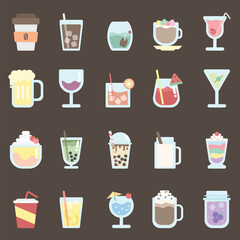 set of drinks, drinks collection