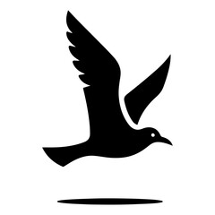 Fototapeta premium minimal Seagull vector icon, flat symbol, black color silhouette