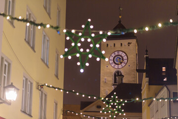 Rathaus in  Regensburg im Winter