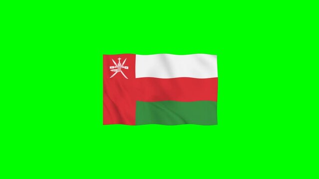 Oman Vector Waving Flag Motion loop 4K Resolution with Green Screen