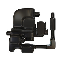 Metal abstract shape, 3d render © neurostructure