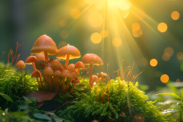 mushrooms in the forest