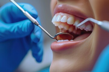 Dentist working at patients teeth in dental medical clinic