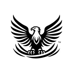 the flying Falcon Logo symbol with the wing open