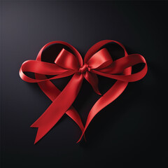 Heart shape red ribbon