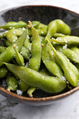 Edamame soybeans in a bowl