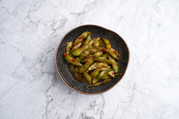 Edamame soybeans in a bowl