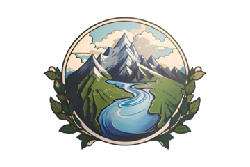 mountain view on transparent background, mountain view on transparent background