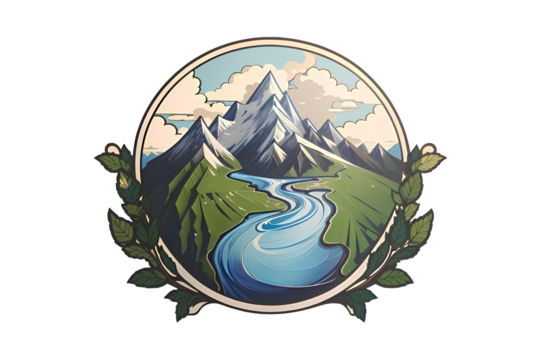 mountain view on transparent background, mountain view on transparent background