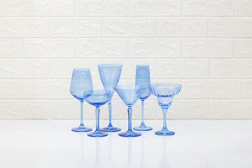 Concept with colored glass goblets