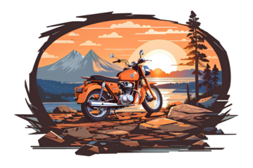 motorbike on transparent background, created by ai generated