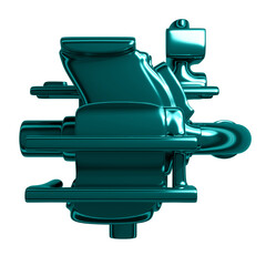 Metal abstract shape, 3d render © neurostructure