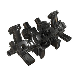 Metal abstract shape, 3d render © neurostructure