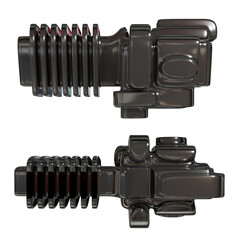 Metal abstract shape, 3d render © neurostructure