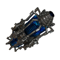 Metal abstract shape, 3d render © neurostructure