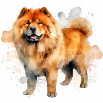 recommend clip art: Chow chow dog isolate on white background