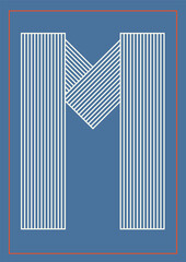 Geometric, abstract poster design. Snake like lines moving on a background. Circles, lines, pattern.