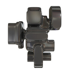 Metal abstract shape, 3d render © neurostructure