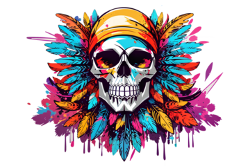 skull on transparent background, created by ai generated