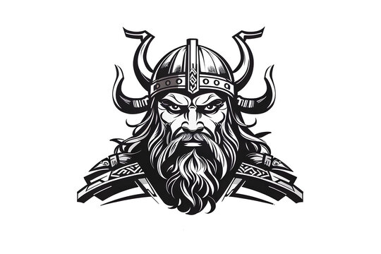viking soldier face on transparent background, created by ai generated