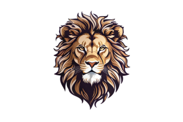 lion face on transparent background, created by ai generated