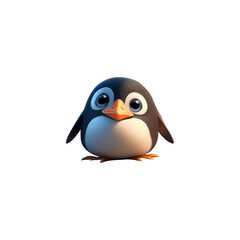 cute penguin character on transparent background, created by ai generated