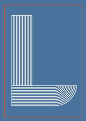 Abstract. Letters on a background. Trendy lines. Alphabet, Letters. Nostalgic colors. 