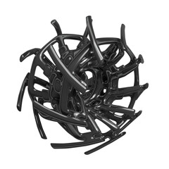Metal abstract shape, 3d render
