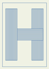 Fototapeta premium Abstract. Letters on a background. Trendy lines. Alphabet, Letters. Nostalgic colors. 