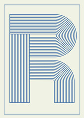 Line letters. Alphabet. Letter Poster. 