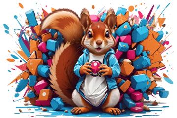 cool squirrel on transparent background, created by ai generated