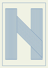 Abstract. Letters on a background. Trendy lines. Alphabet, Letters. Nostalgic colors. 