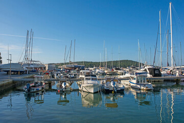 Obraz premium The marina in the coastal town of Medulin in Istria, north west Croatia