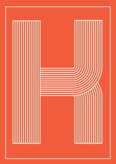 Fototapeta premium Line letters. Alphabet. Letter Poster. 