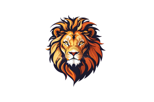 lion face on transparent background, created by ai generated