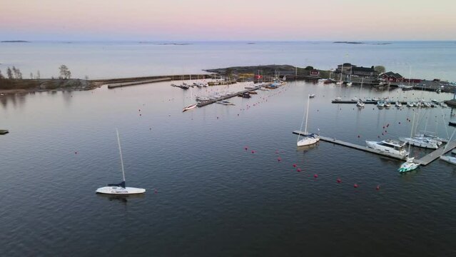 Aerial perspective of Porkkala, Finland, near Espoo: where land, sea, and sky converge in breathtaking harmony