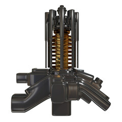 Metal abstract shape, 3d render © neurostructure