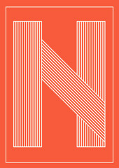 Line letters. Alphabet. Letter Poster. 