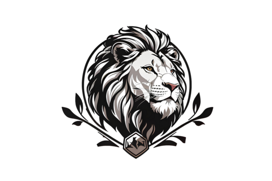 lion face on transparent background, created by ai generated