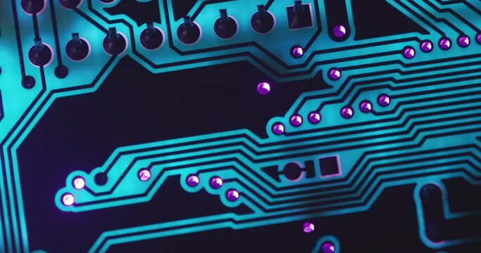Electronic circuit board close up, background with circuit board