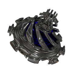 Metal abstract shape, 3d render