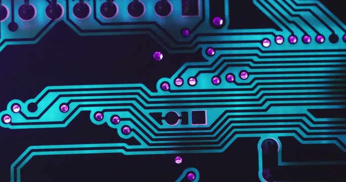 Electronic circuit board close up, background with circuit board