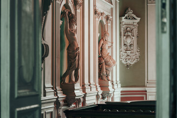 statues in the registry office on Furshtatskaya street in St. Petersburg