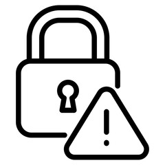 padlock security with exclamation mark icon